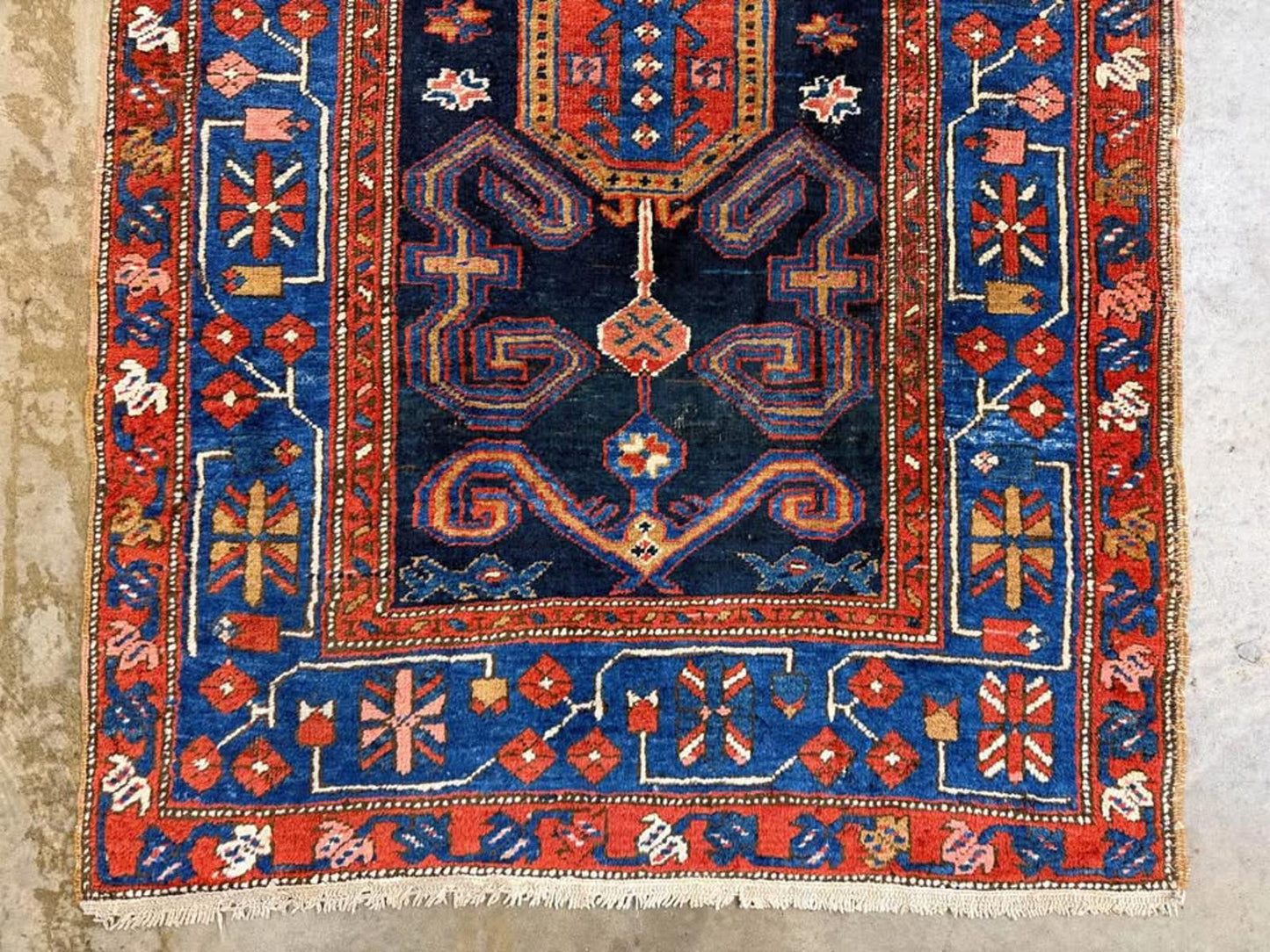 3’5”x10’3” Very Old Antique Heriz Bakhshayesh Runner