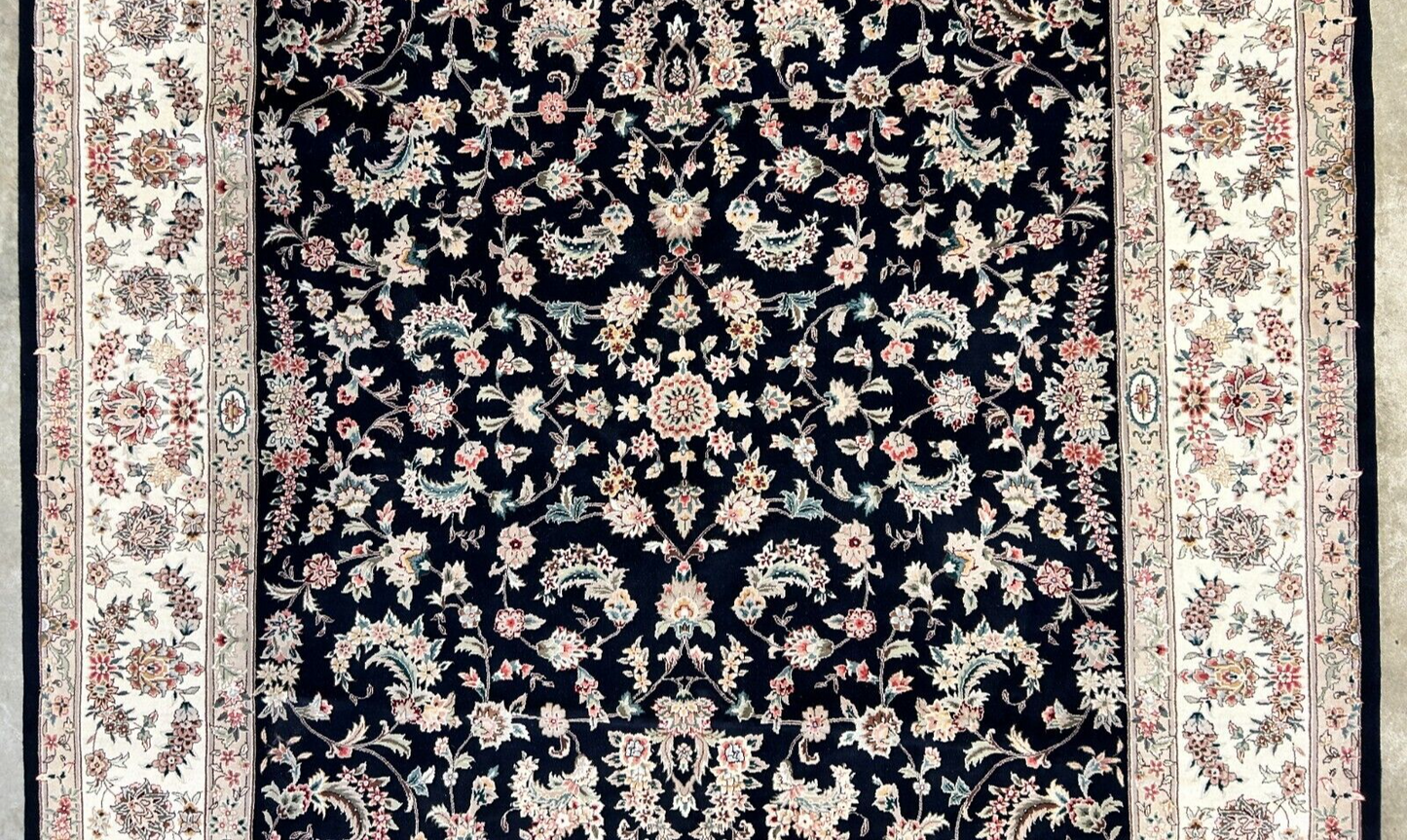 9'x12' Hand-Knotted Wool & Silk Pile Sinopersian kashan Area Rug