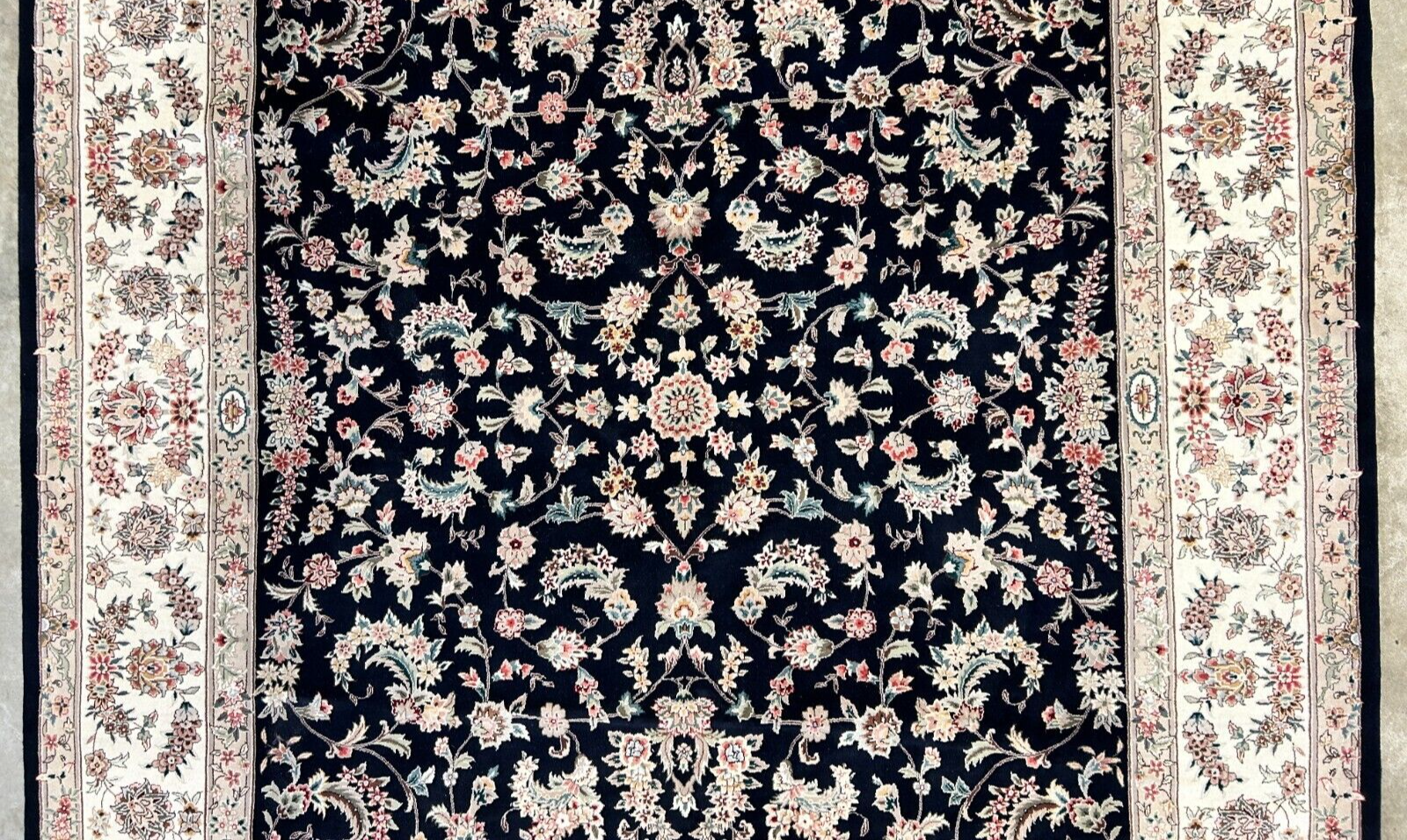 9'x12' Hand-Knotted Wool & Silk Pile Sinopersian kashan Area Rug