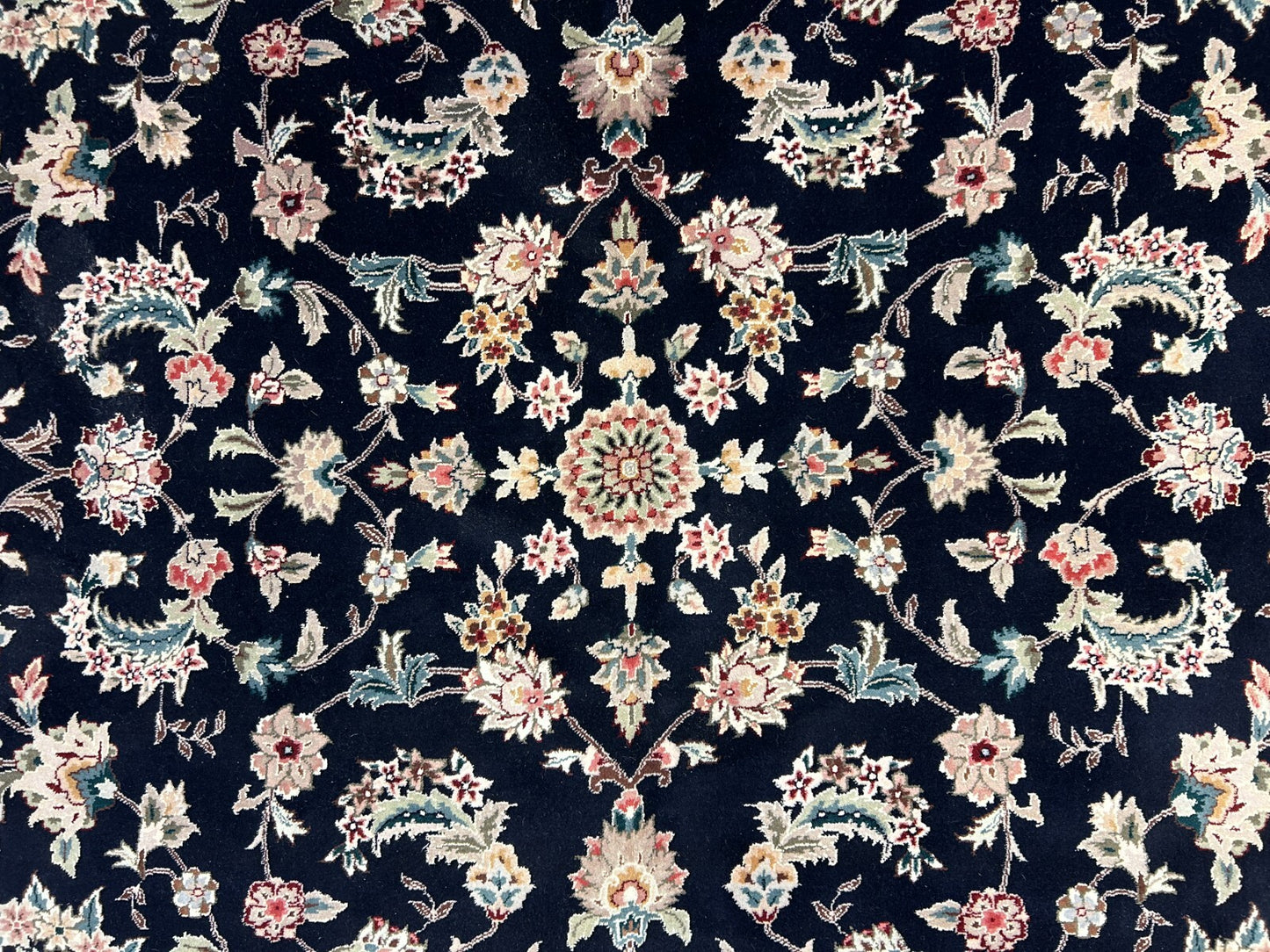 9'x12' Hand-Knotted Wool & Silk Pile Sinopersian kashan Area Rug