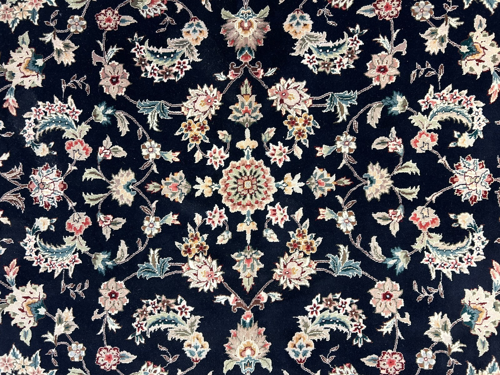 9'x12' Hand-Knotted Wool & Silk Pile Sinopersian kashan Area Rug