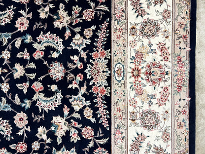9'x12' Hand-Knotted Wool & Silk Pile Sinopersian kashan Area Rug