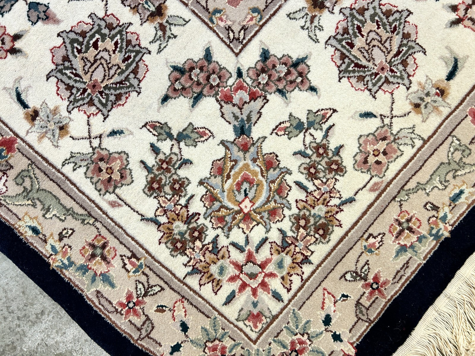 9'x12' Hand-Knotted Wool & Silk Pile Sinopersian kashan Area Rug