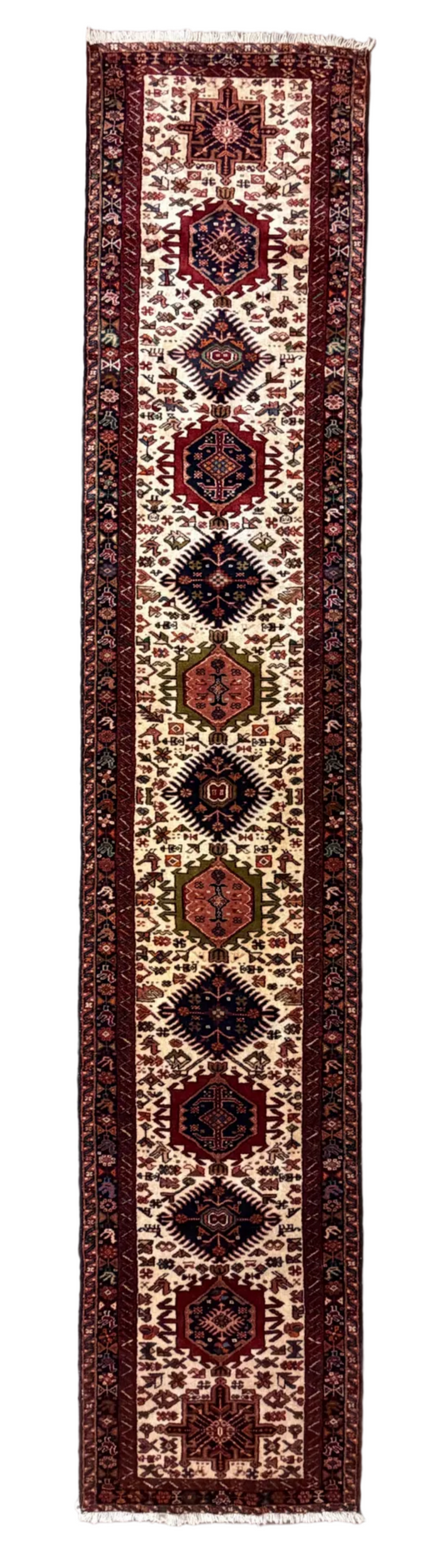 Hand-Knotted Antique Kurdish Runner - 3’3"x12'