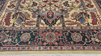8’x9’11” Hand-Knotted Wool IndoHeriz Area Rug