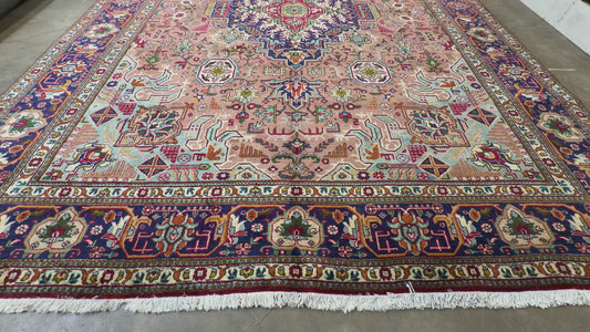 9’8”x13’ Hand-Knotted Persian Tabriz Area Rug