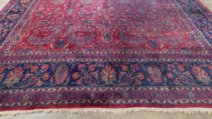 Hand-Knotted Manchester Persian Kashan Rug - Signed - 10’7”x16’6”