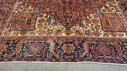 9’4”x12’4” Hand-Knotted Persian Heriz Ahar Area Rug