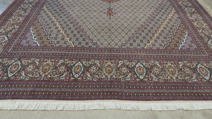 10’x13’2” Very Fine Hand-Knotted Persian Tabriz Mahi Area Rug