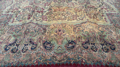 Hand-Knotted 60 Raj Persian Lavar Kerman Rug (As-Is)- 13’10”x19’11”