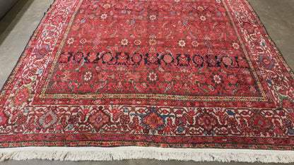 8’x15’4” Antique Hand-Knotted Very Fine Wool Persian Malayer Area Rug