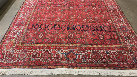 8’x15’4” Antique Hand-Knotted Very Fine Wool Persian Malayer Area Rug