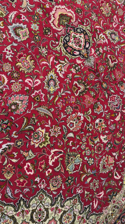 11’6”x16’3” Hand-Knotted Very Fine Wool Persian Tabriz Area Rug 60 Raj