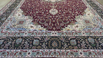11’4”x16’6” Hand-Knotted 70 Raj Persian Tabriz Rug
