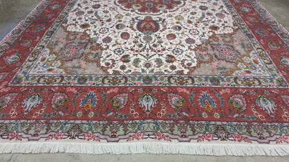 Hand-Knotted 60 Raj Persian Tabriz Rug - 9’10”x13’7”