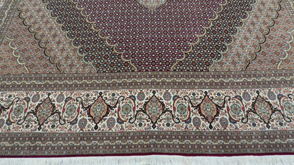 Hand-Knotted Persian Tabriz Mahi Rug - 10’x13’3”