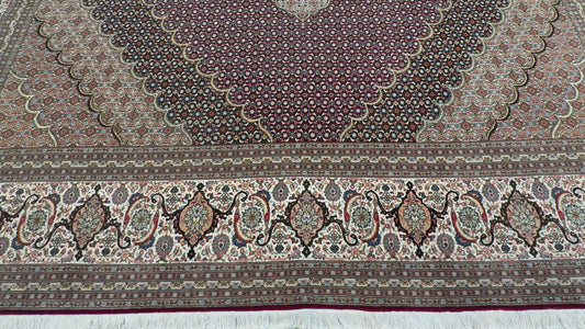 Hand-Knotted Persian Tabriz Mahi Rug - 10’x13’3”