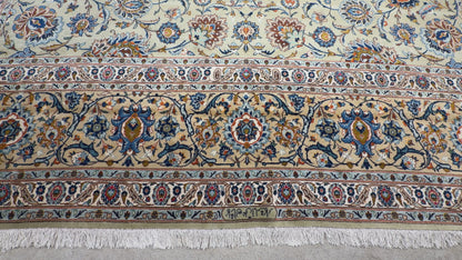Hand-Knotted Persian Kashan Rug - Signed - 10’5”x13’10”