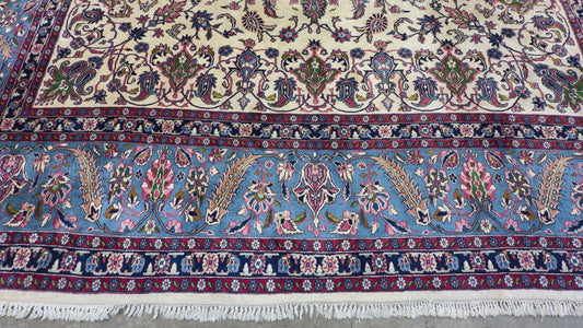 9’6”x14’6” Hand-Knotted Persian Kashan Area Rug