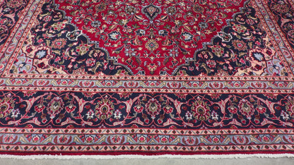 9’6”x12’6” Hand-Knotted Persian Kashan Area Rug