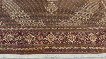 8’2”x9’10” Hand-Knotted Fine Persian Tabriz Mahi Area Rug