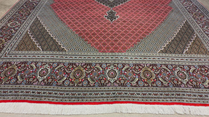 Hand-Knotted Persian Tabriz Mahi Rug - 10’x13’