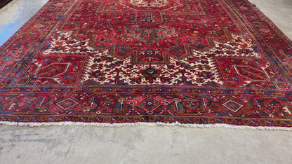 10’1”x12’9” Hand-Knotted Persian Heriz Area Rug