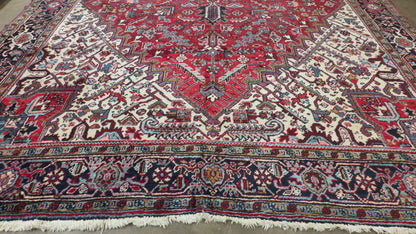 Hand-Knotted Persian Heriz Rug - 10’6”x16’6”