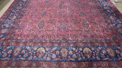 10’4”x16’4” Antique Hand-Knotted Fine Manchester Wool Persian Kashan Area Rug