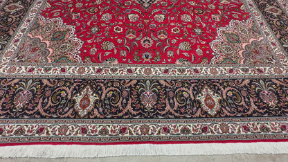 Hand-Knotted 60 Raj Persian Tabriz Rug - 9’9”x13’3”