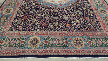 Hand-Knotted 60 Raj Persian Tabriz Rug - Dome Design - 9’8”x12’10”