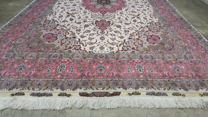 Hand-Knotted 80 Raj Persian Tabriz Rug - Signed Ghadimi - 9’9”x12’11”