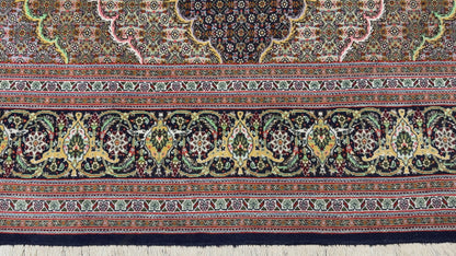 Hand-Knotted Persian Tabriz Mahi Rug - 4'10"x6'4"