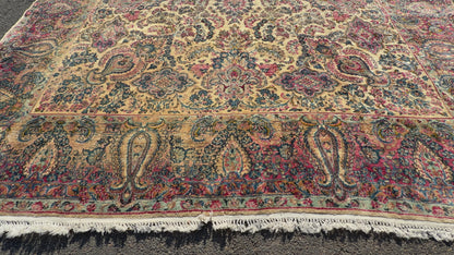 9’10”x17’6” Antique Hand-Knotted Lavar Kerman Persian Area Rug