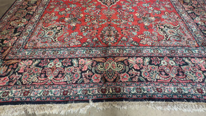 10’1”x12’4” Antique Hand-Knotted Persian Ghazvin Area Rug