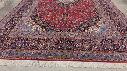 Hand-Knotted Persian Kashan Rug - 9’11”x13’