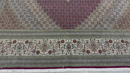 Hand-Knotted Persian Tabriz Mahi Rug - 10’x13’5”