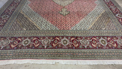Hand-Knotted Persian Tabriz Mahi Rug - 9’10”x12’3”