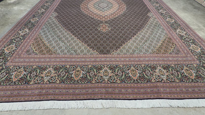 Hand-Knotted Persian Tabriz Mahi Rug - 9’9”x13’4”