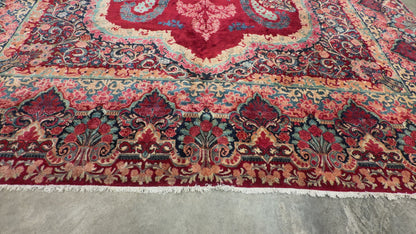11’7”x12’10” Hand-Knotted Persian Sarouk Area Rug