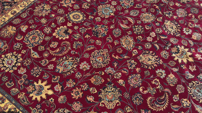 Hand-Knotted Persian Mashad Rug - Signed Hashemi - 9’11”x13’