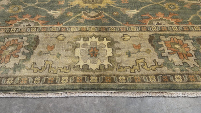 8’x10’ Hand-Knotted Wool Oushak Area Rug