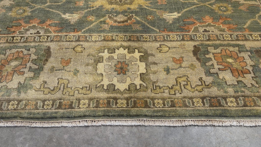 8’x10’ Hand-Knotted Wool Oushak Area Rug