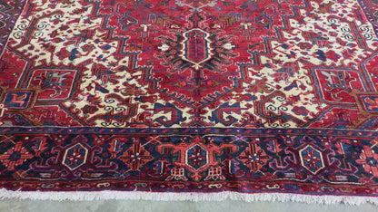 Hand-Knotted Persian Heriz Rug - 9’3”x11’9”