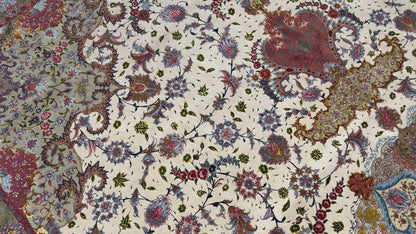 13’x19’10” Very Fine Hand-Knotted 80 Raj Persian Tabriz Rug - Signed