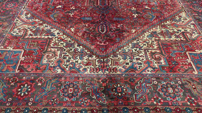 Hand-Knotted Persian Heriz Rug - 9’8”x13’1”