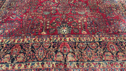 Hand-Knotted Persian Sarouk Rug - 10’1”x14’10”