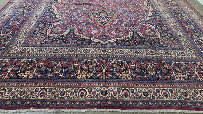 Hand-Knotted Persian Mashad Rug - 11’6”x17’7”