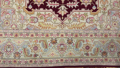 Hand-Knotted 60 Raj Persian Tabriz Rug - 5'x7'1"