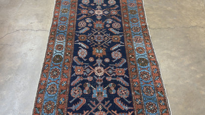 Hand-Knotted Antique Heriz Runner - 3’1”x17’2”